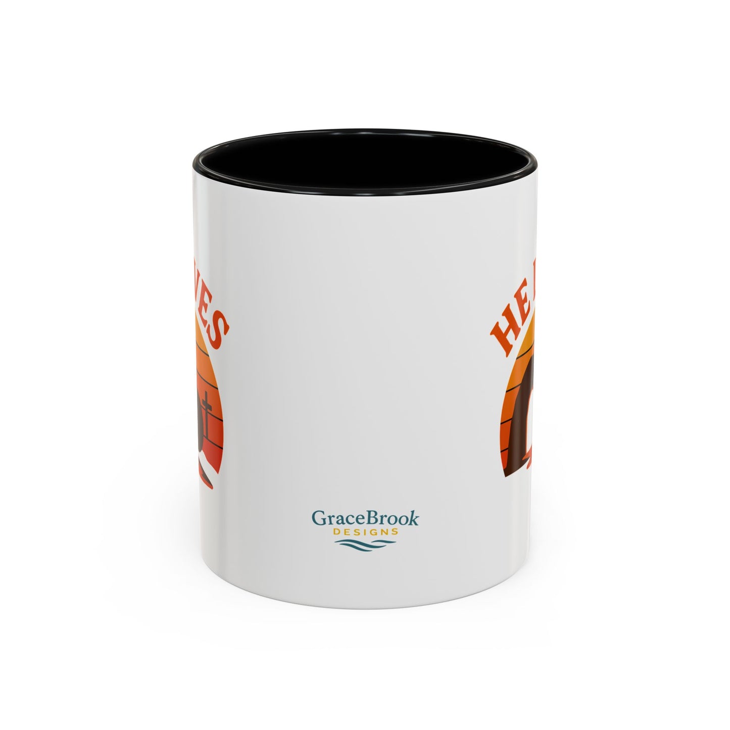 Accent Coffee Mug — "He Lives!"