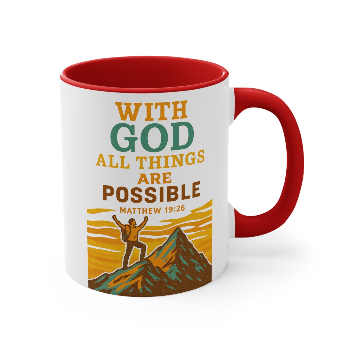 Faithful Accent Mug - With God all things are possible