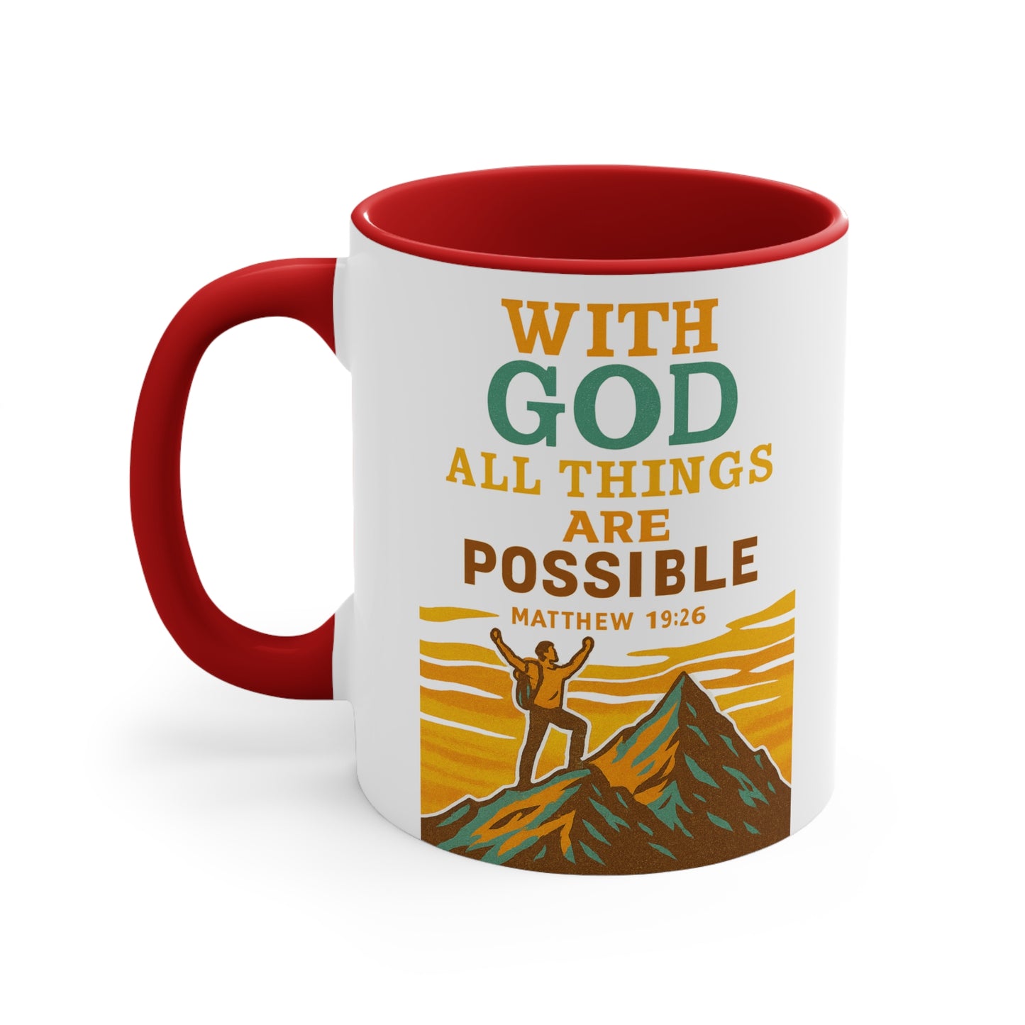 Faithful Accent Mug - With God all things are possible