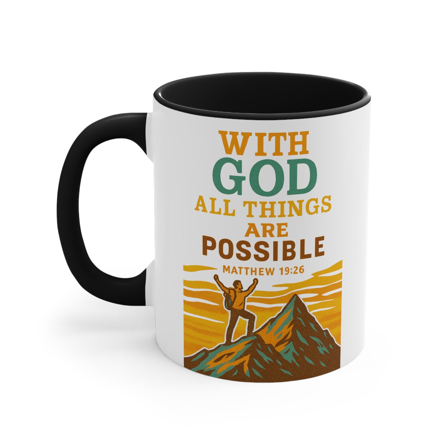 Faithful Accent Mug - With God all things are possible