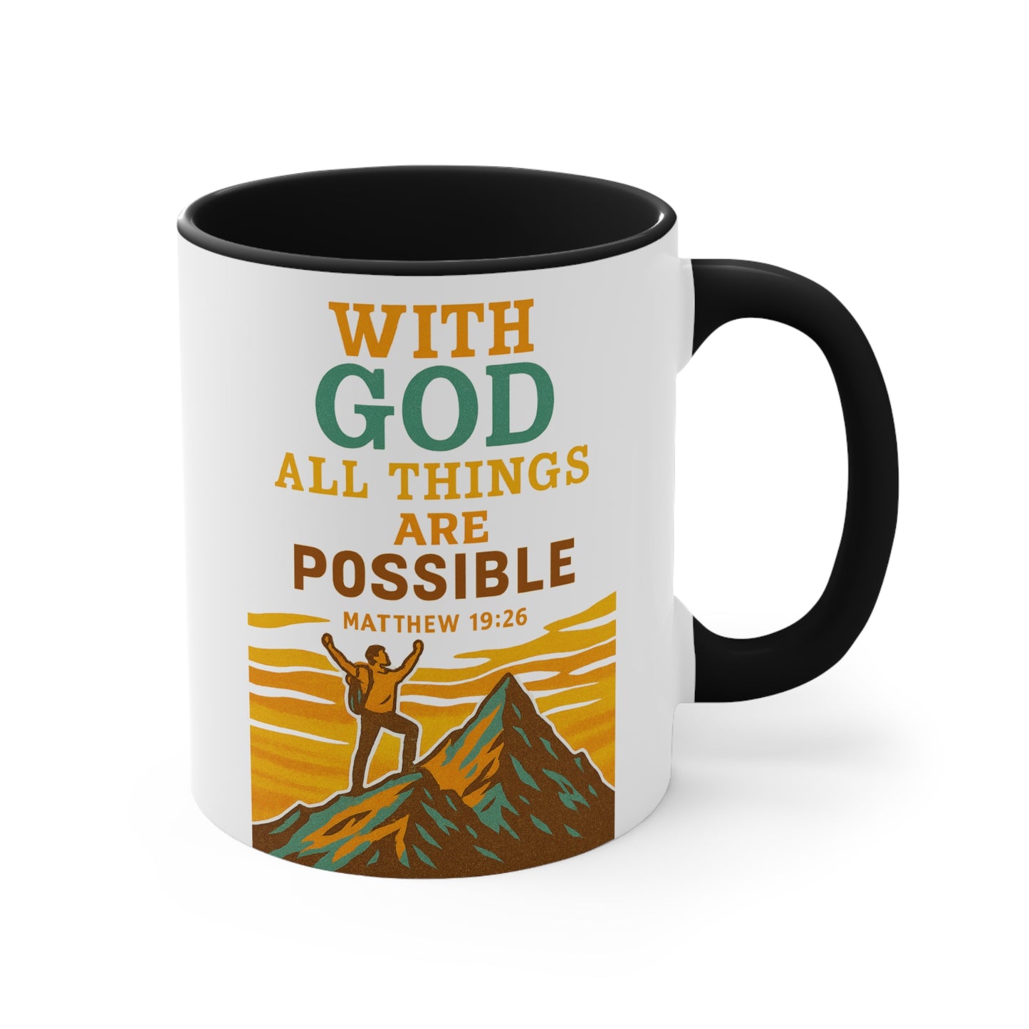 Faithful Accent Mug - With God all things are possible