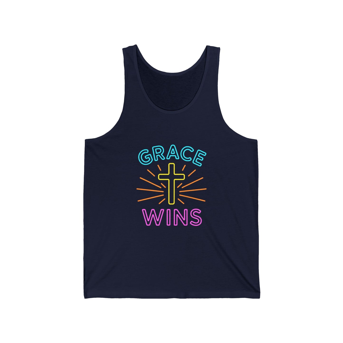 Grace Wins! Tank Top — Inspirational Faith & Encouragement Jersey Tank