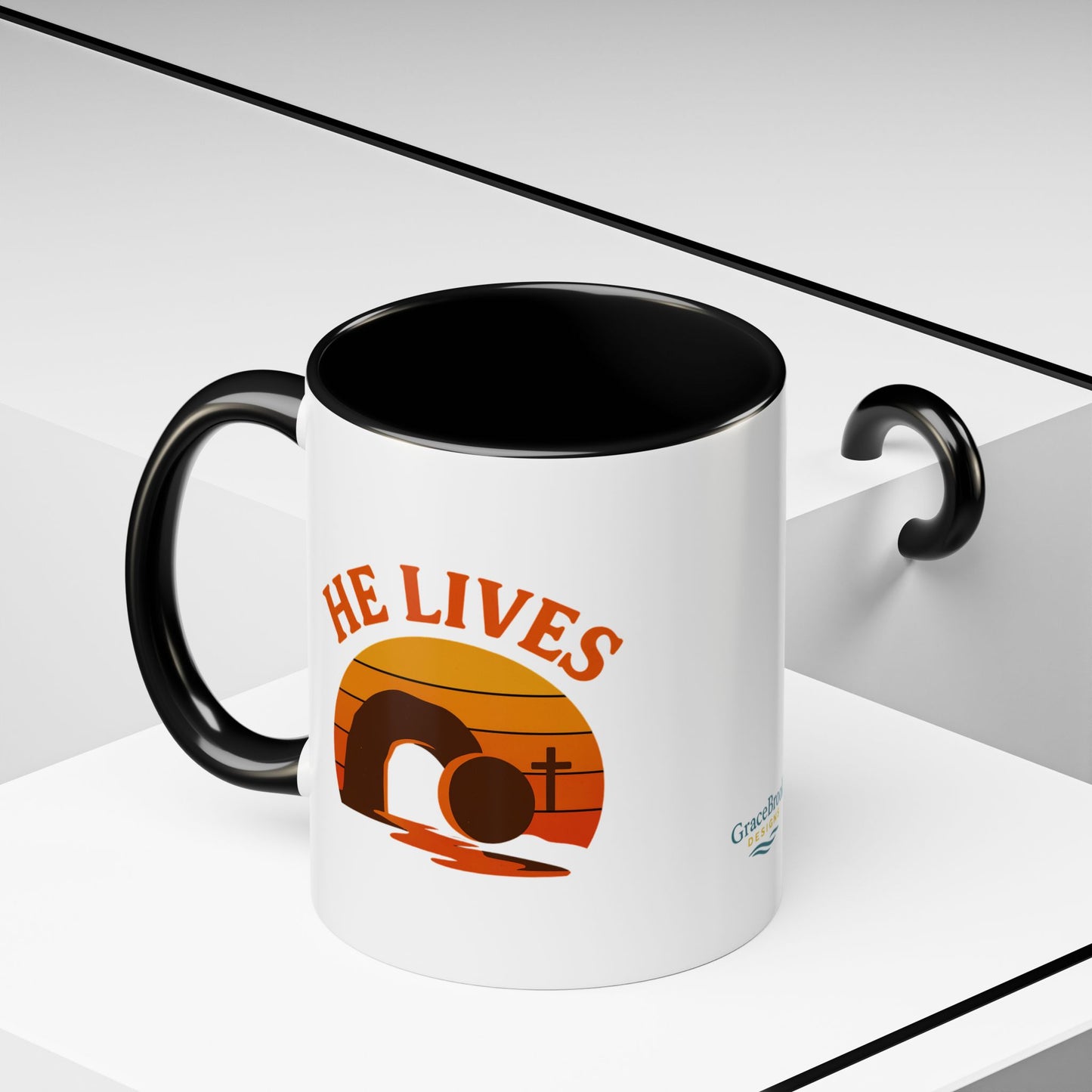 Accent Coffee Mug — "He Lives!"