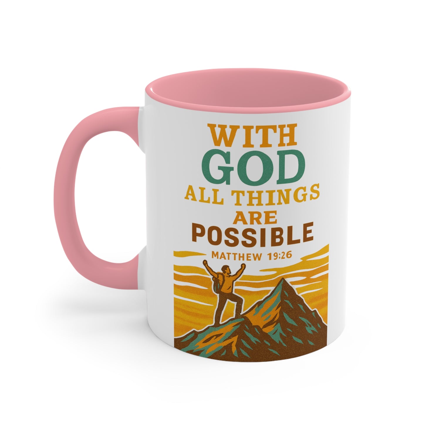 Faithful Accent Mug - With God all things are possible