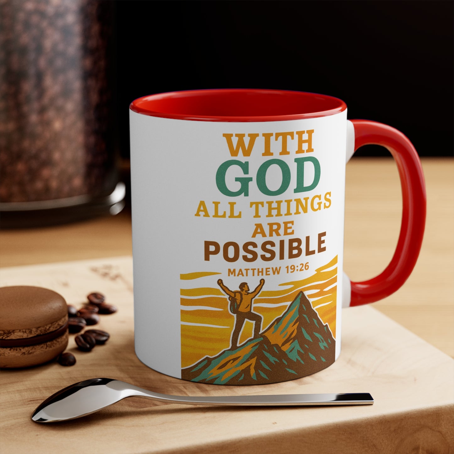 Faithful Accent Mug - With God all things are possible