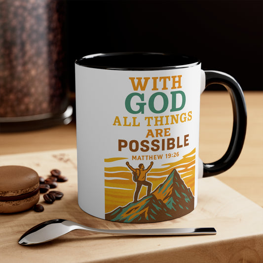 Faithful Accent Mug - With God all things are possible
