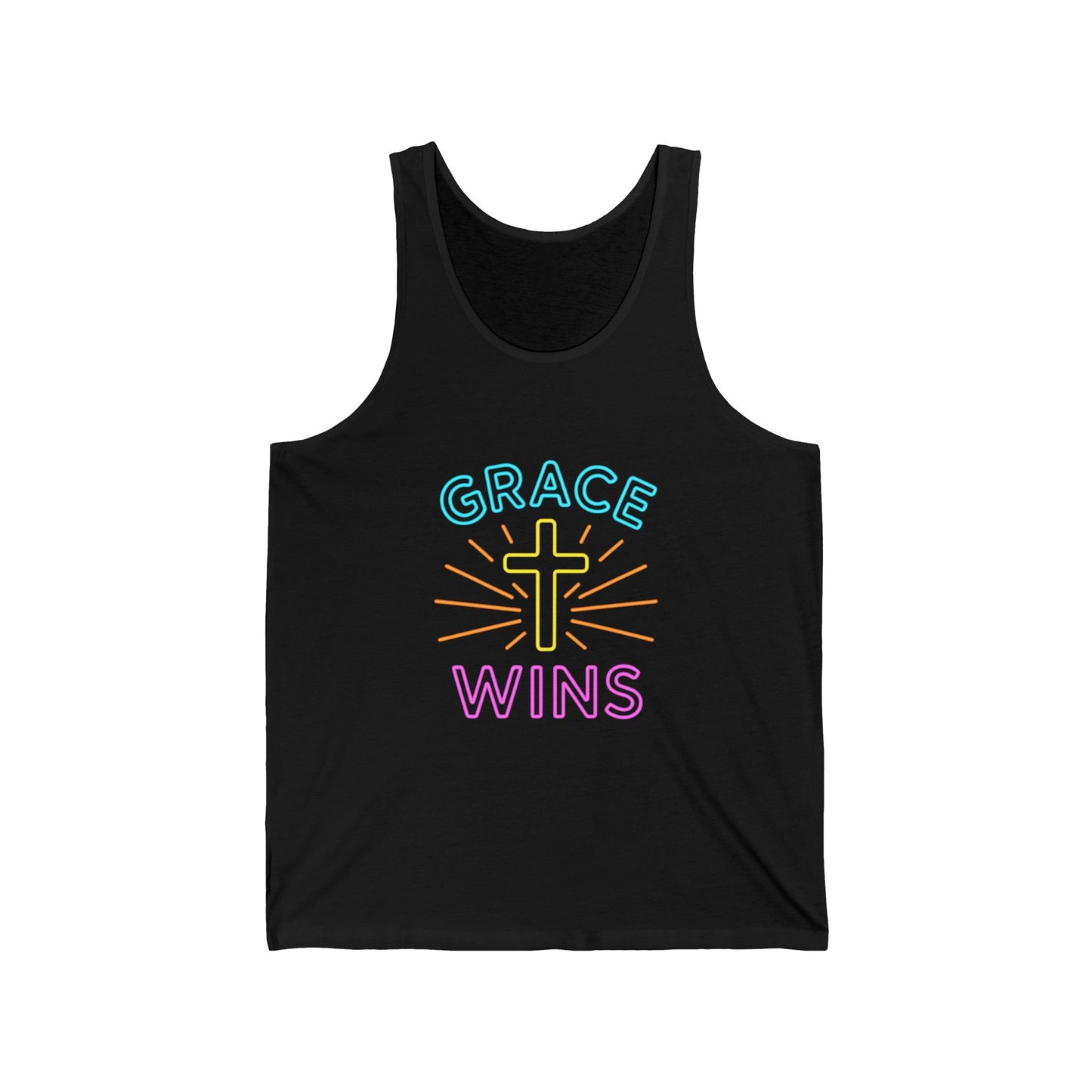 Grace Wins! Tank Top — Inspirational Faith & Encouragement Jersey Tank