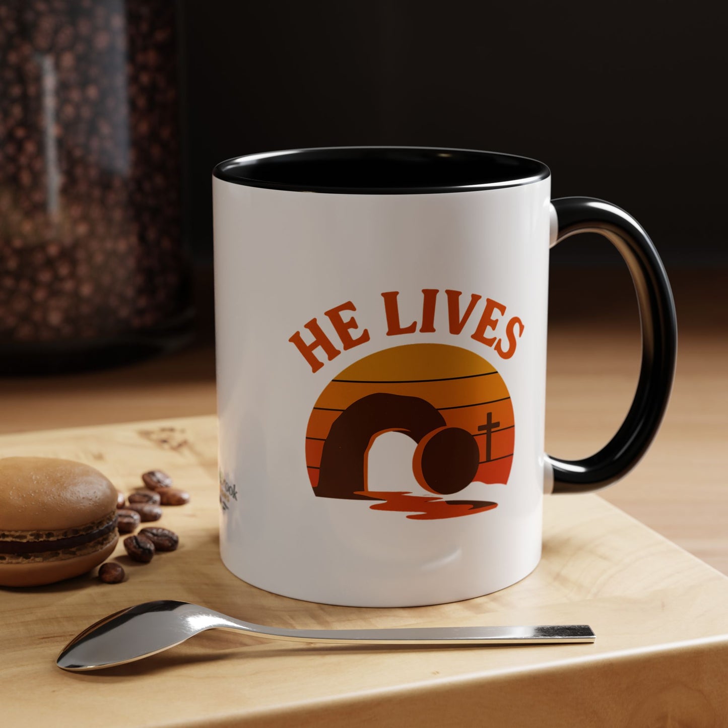 Accent Coffee Mug — "He Lives!"